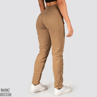 Pantalón Mom Fit Tiro Alto Cafe