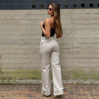 Pantalón Mom Flare Tiro Alto 3722