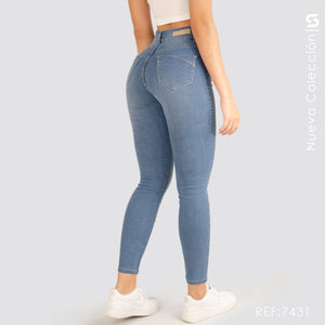 Jeans Skinny Tiro Alto S7431