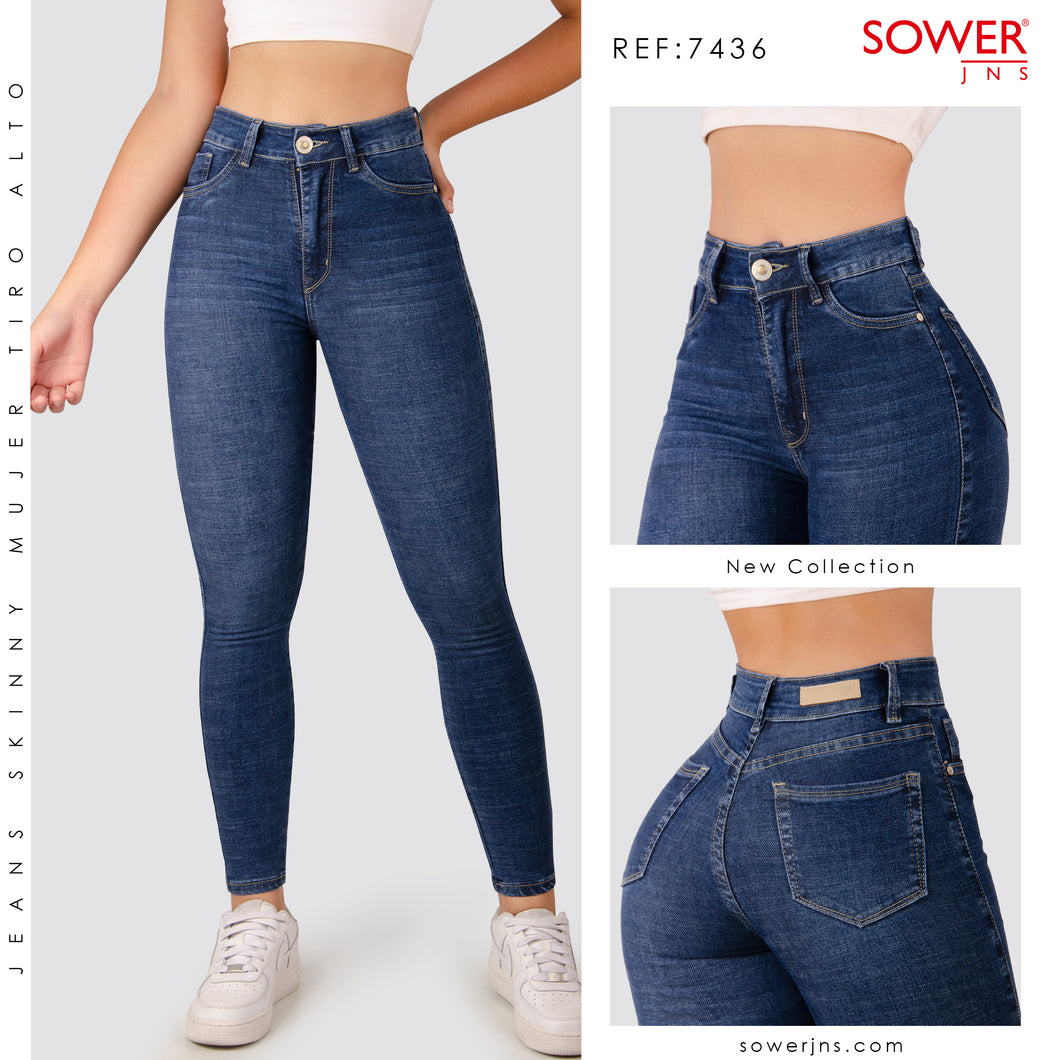 Jeans Skinny Tiro Alto Premium S7436